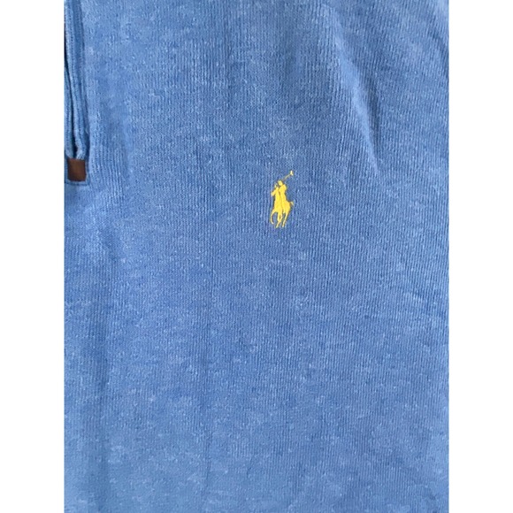 Polo Ralph Lauren Men's Blue Quarter Zip Light Blue Pullover Sweatshirt Size XL - Picture 4 of 13